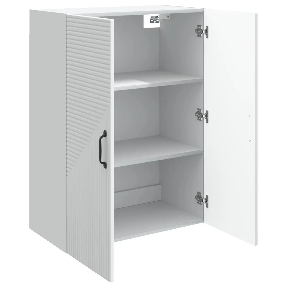 Wall-Mounted Storage Cabinet Living Room 66 x 34.5 x 90 cm White Modern Shelving Unit