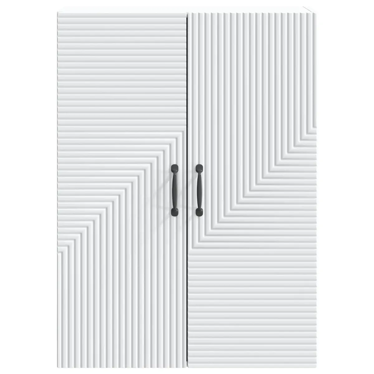 Wall-Mounted Storage Cabinet Living Room 66 x 34.5 x 90 cm White Modern Shelving Unit