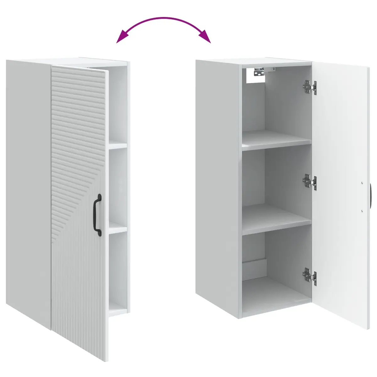 Engineered Wood Wall-Mounted Cabinet for Organized Living Space White Multiple Shelves 33x34.5x90cm