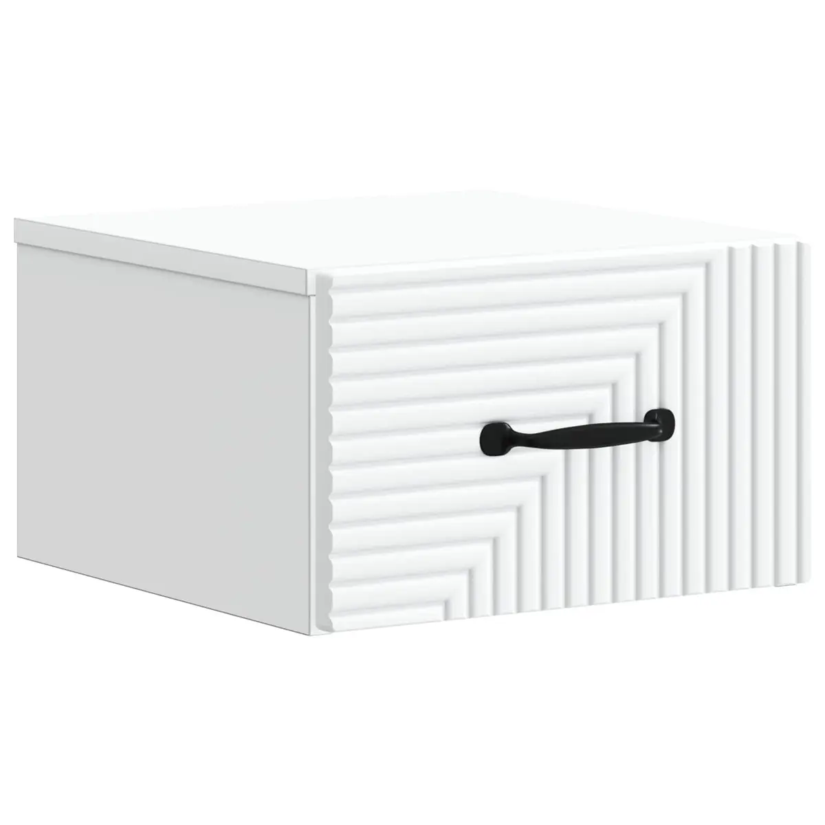 Bedside Cabinet Wall-Mounted White Storage Table Bedroom Furniture with Drawer