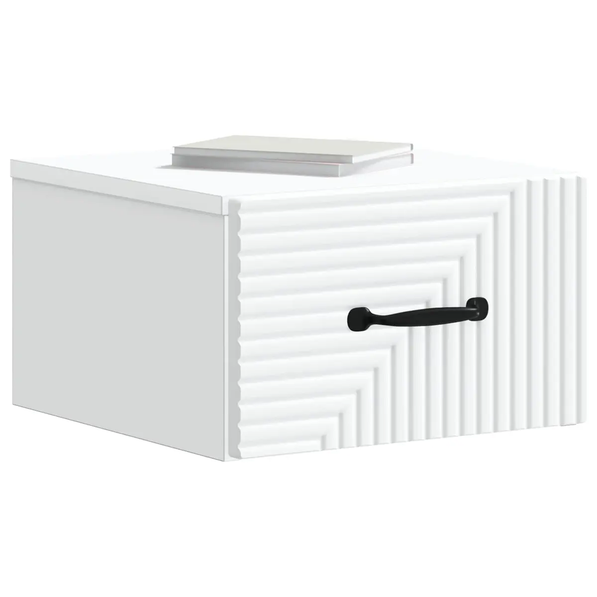 Bedside Cabinet Wall-Mounted White Storage Table Bedroom Furniture with Drawer