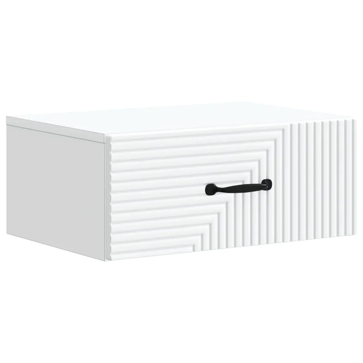 Bedside Cabinet Wall-Mounted White Bedroom Storage Furniture Drawers