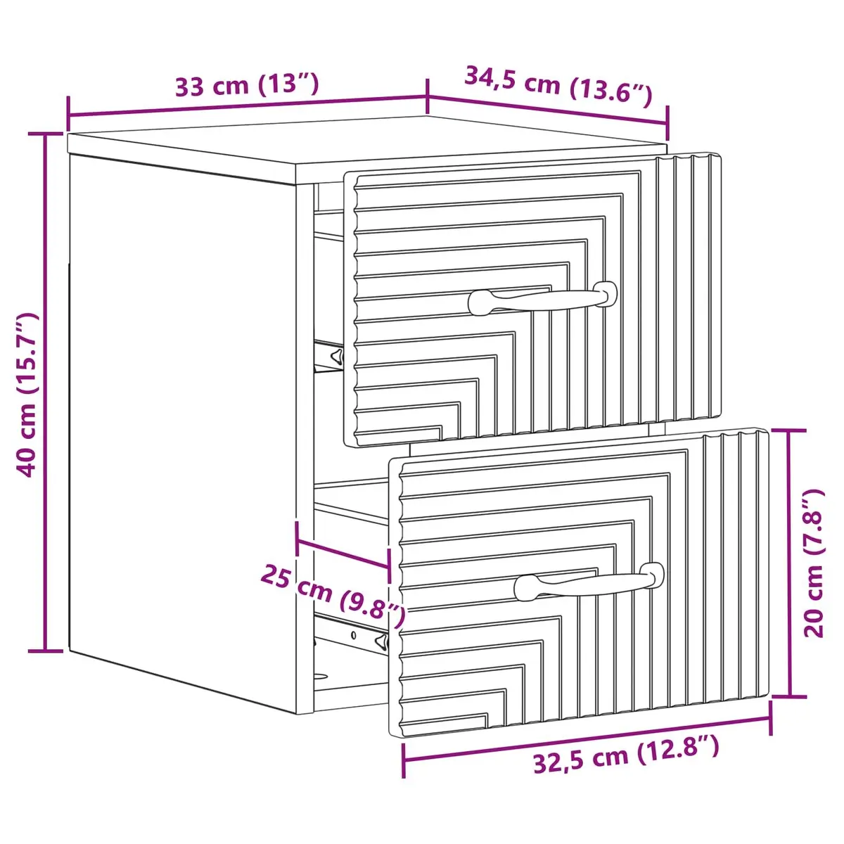 Wall-Mounted Bedside Cabinet White 34.5 x 33 x 40 cm Storage Organizer