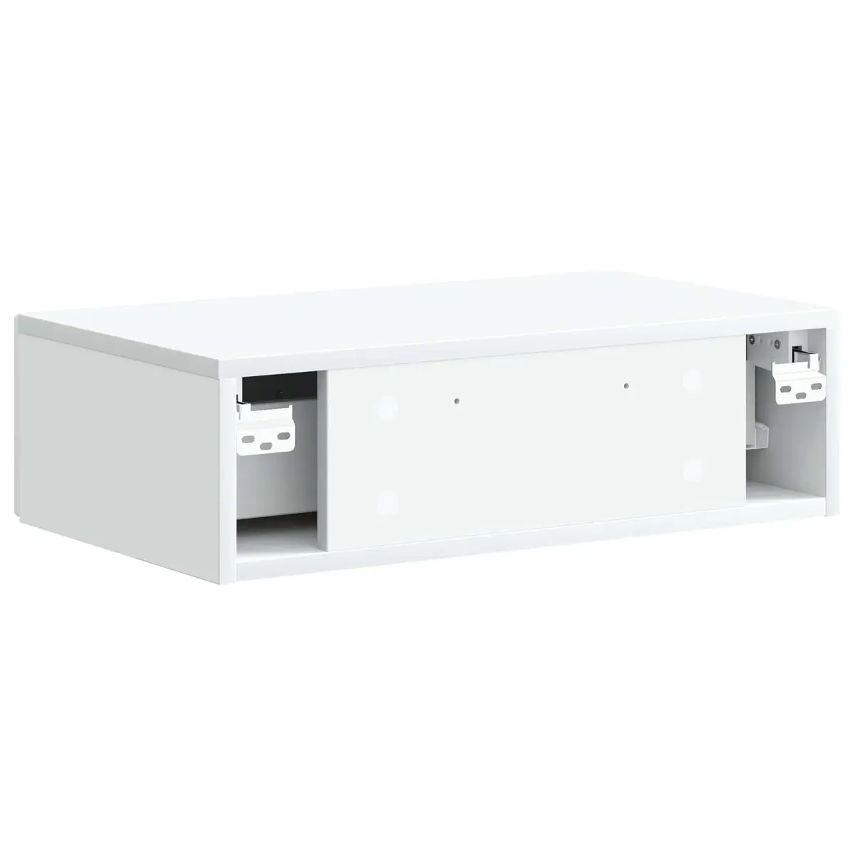 White Wall-Mounted Side Table with Storage Drawer Modern Bedroom Lounge Hallway