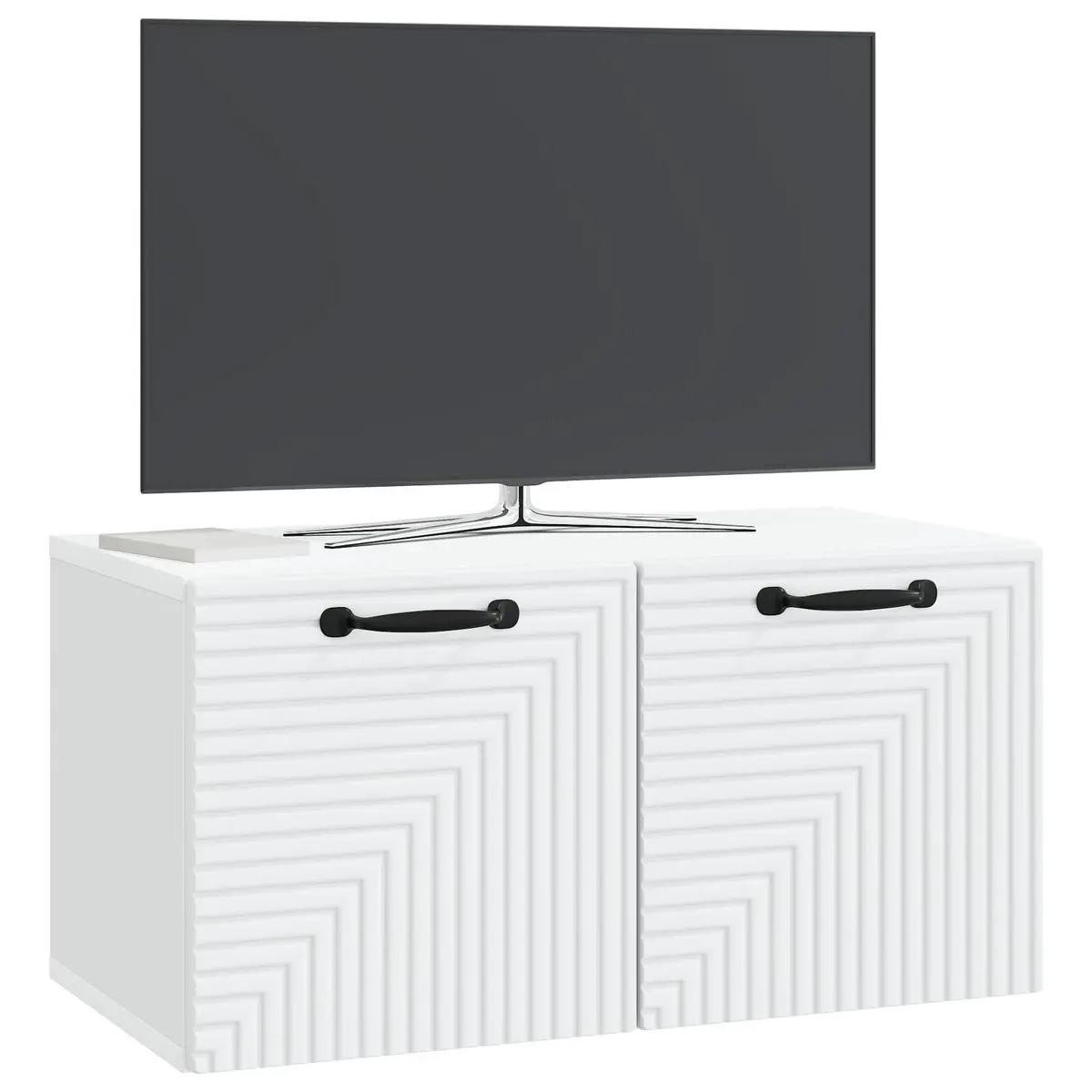 Wall-Mounted TV Cabinet White Modern Living Room Storage Unit 59.5x31x30cm