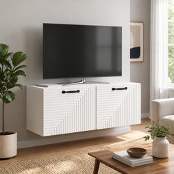 Specifications of White Wall-Mounted TV Cabinet: 78.5 x 31 x 30cm