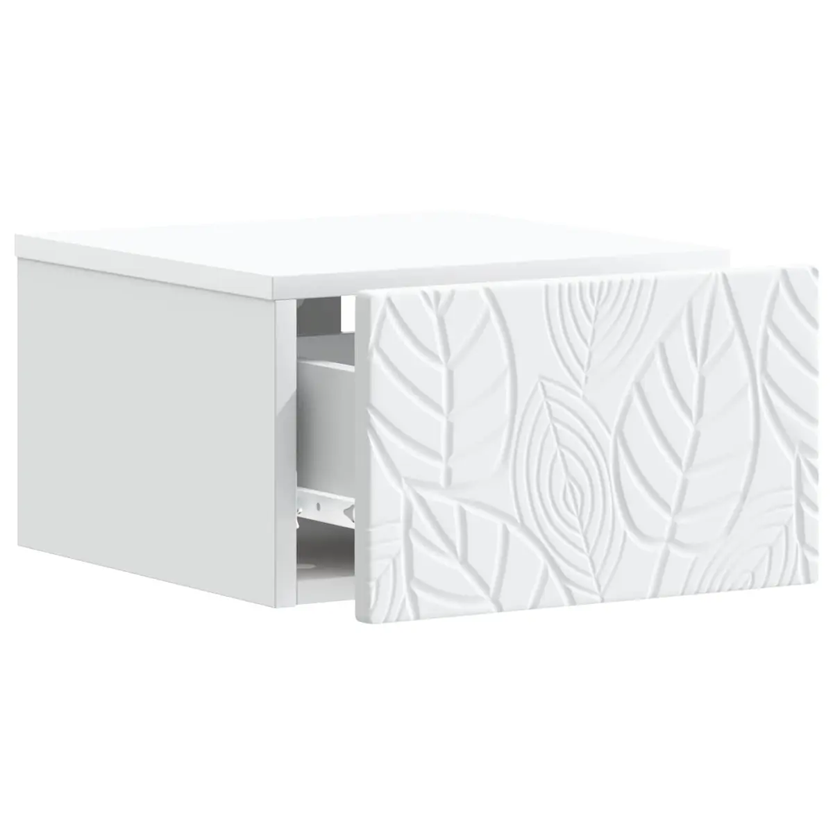 Wall-Mounted Bedside Cabinet White Storage Drawer Compact Nightstand Furniture