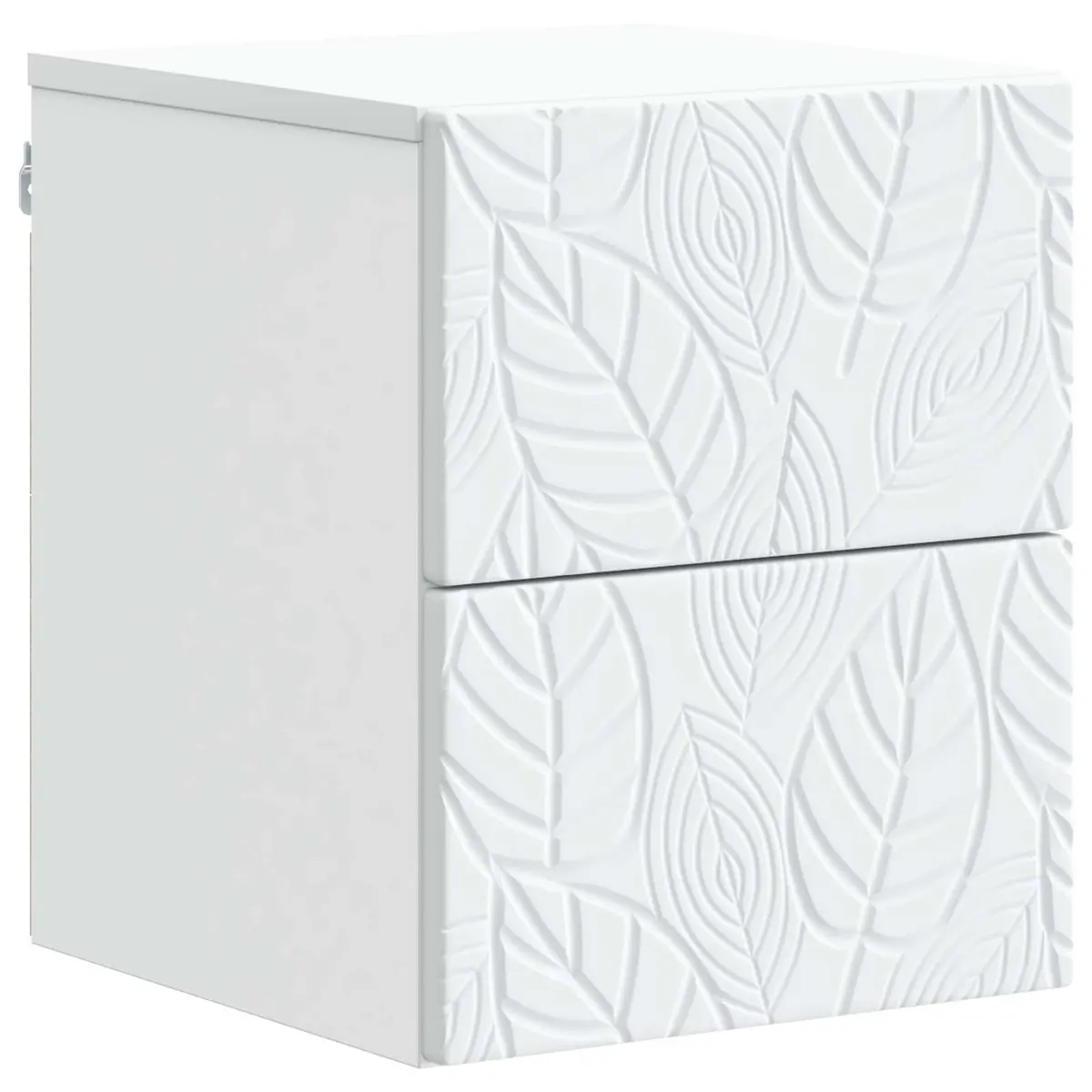 Wall-Mounted Bedside Cabinet White Modern Bedroom Storage Drawers 34.5x33x40cm