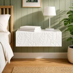 Wall-Mounted Side Table White Storage Cabinet Living Room Bedroom Hallway