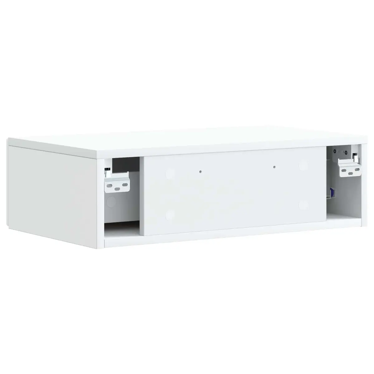Wall-Mounted Side Table White Storage Cabinet Living Room Bedroom Hallway 59 x 34.5 x 17 cm