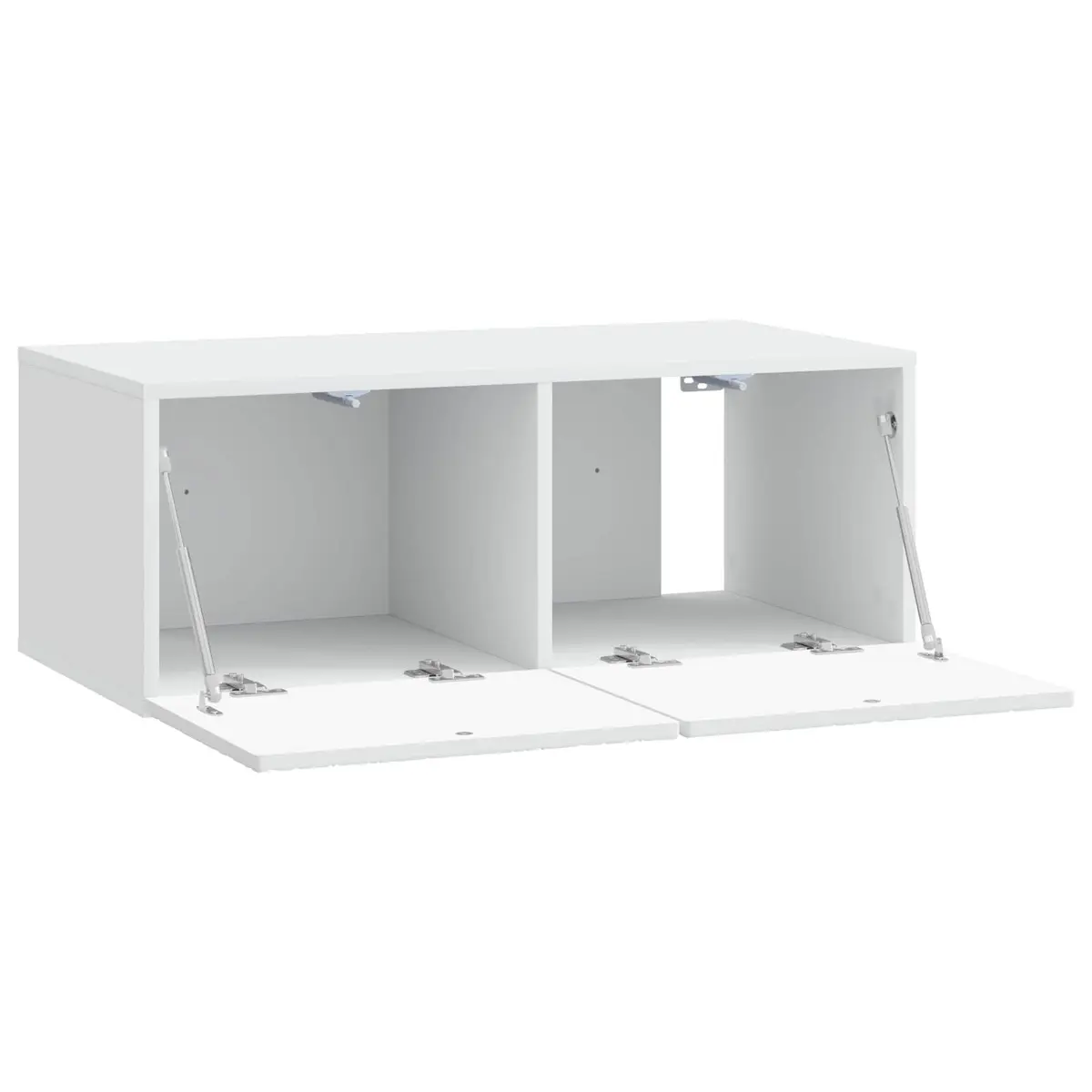 Wall-Mounted TV Cabinet White Engineered Wood Living Room Storage Unit 59.5cm