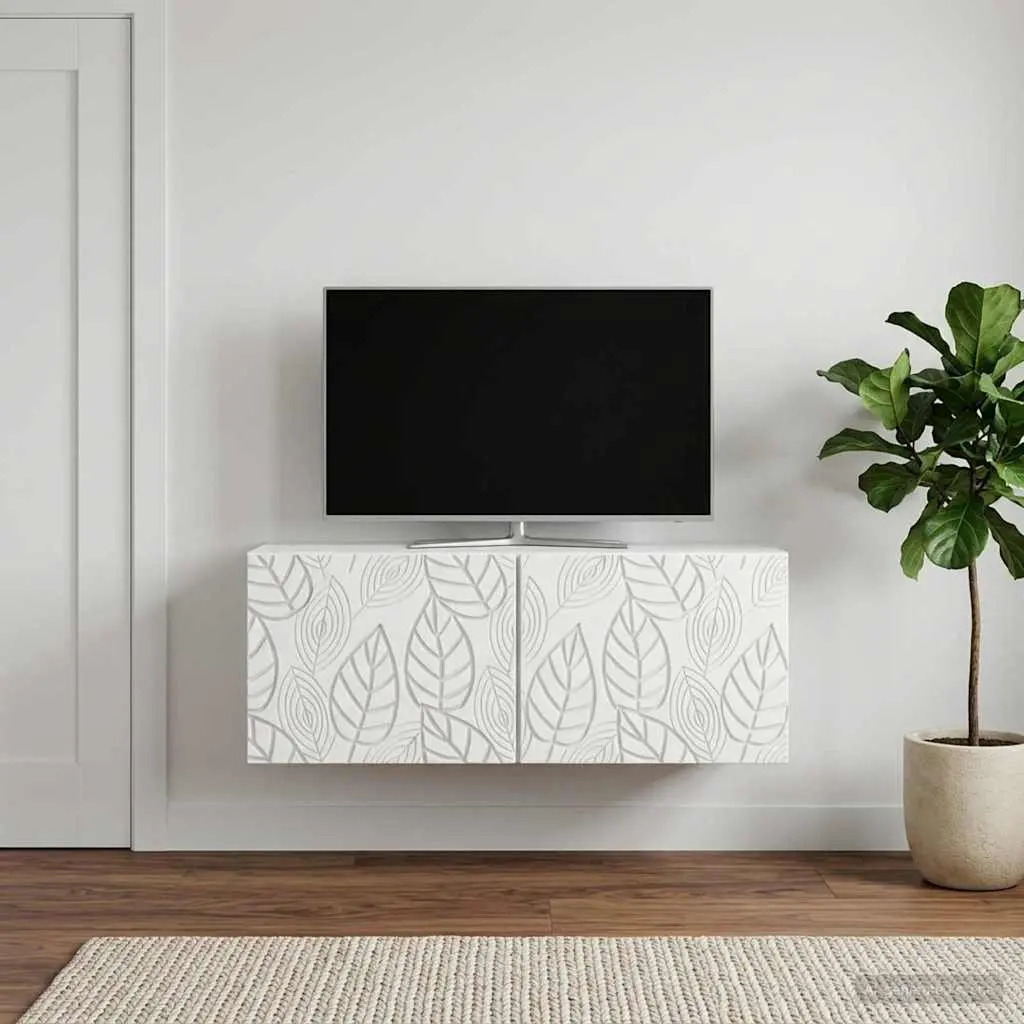 Wall-Mounted TV Cabinet Living Room 78.5 x 41 x 30 cm White Storage Unit