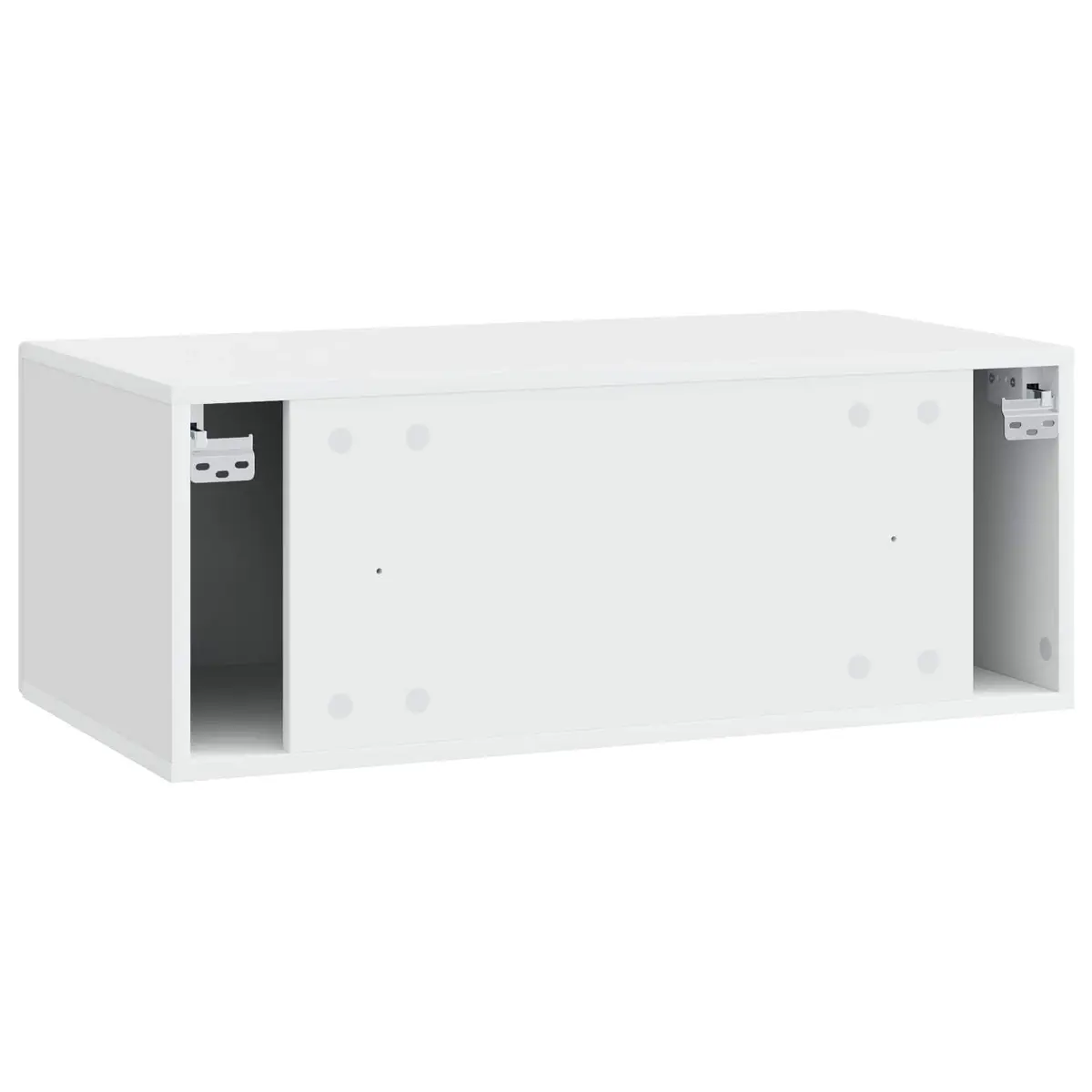 Wall-Mounted TV Cabinet 98x41x30cm White Living Room Storage Unit with Hinged