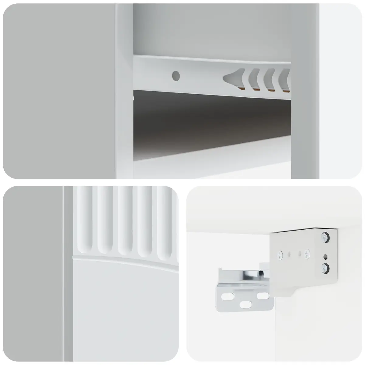 Bedside Table Wall-Mounted White Compact Bedroom Nightstand Drawer Storage Shelf