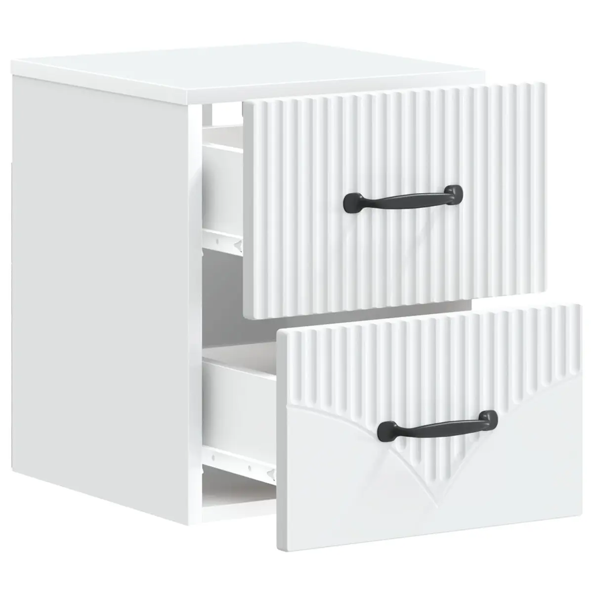 Wall-Mounted Bedside Cabinet Modern Storage Table White 34.5 x 33 x 40 cm