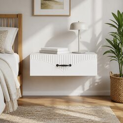 59cm White Engineered Wood Wall-Mounted Table
