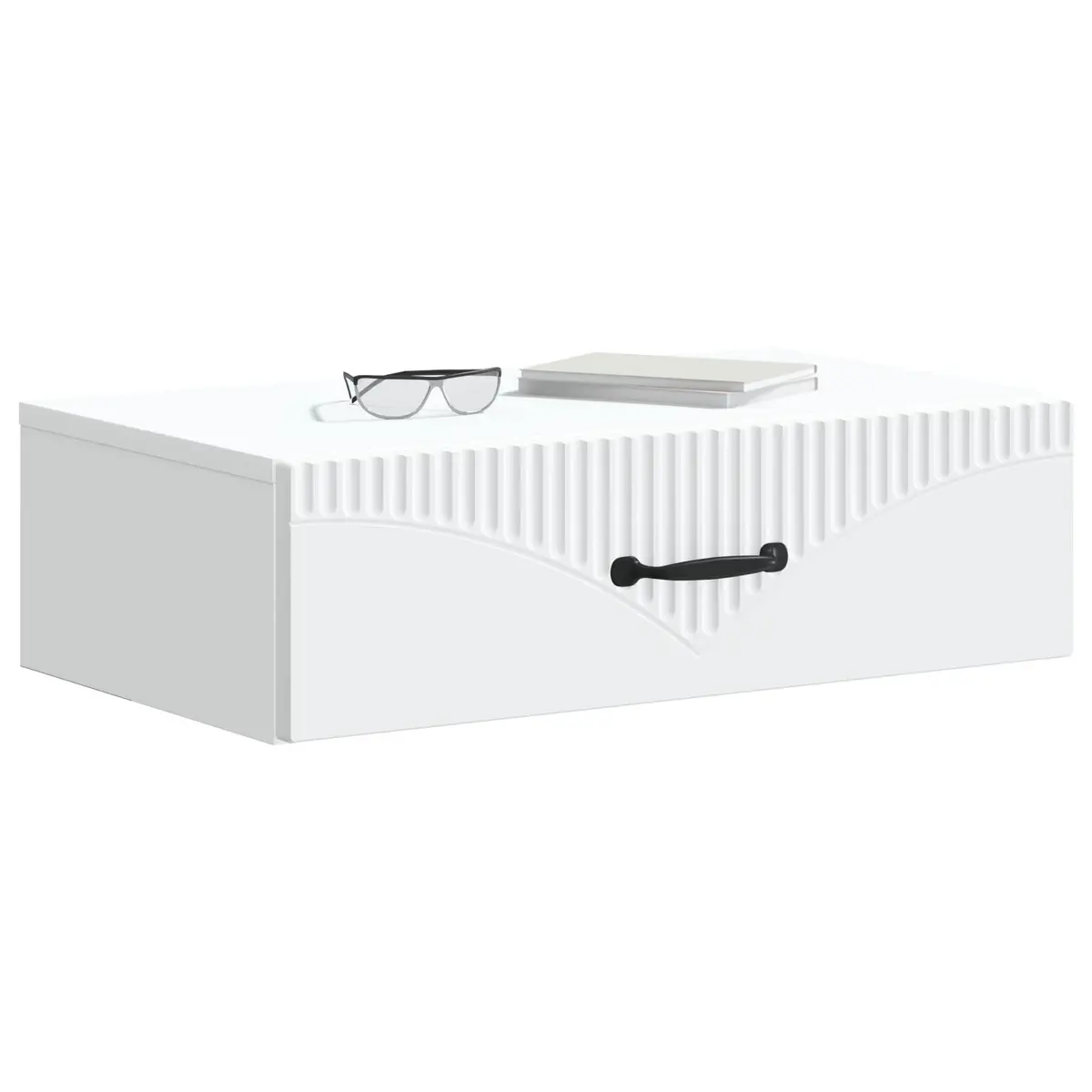 59cm White Engineered Wood Wall-Mounted Table