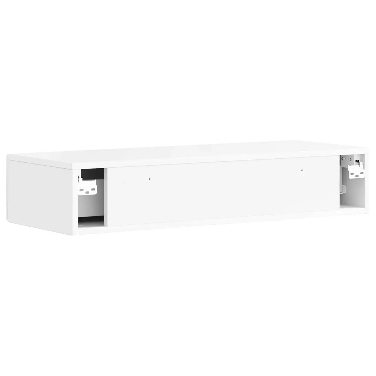 Wall-Mounted Side Table White Storage Cabinet Modern Minimalist Design Rectangle