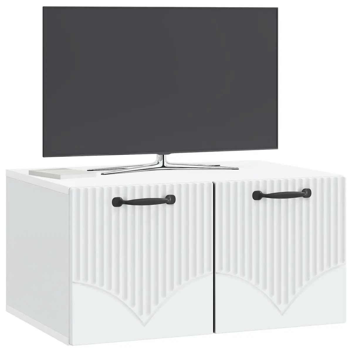 Wall-Mounted TV Cabinet Living Room Modern White Storage Unit 59.5 x 41 x 30 cm
