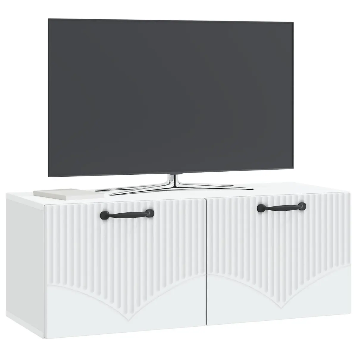 Wall-Mounted TV Cabinet for Living Room White Modern Media Storage Unit 78.5 x 31 x 30 cm