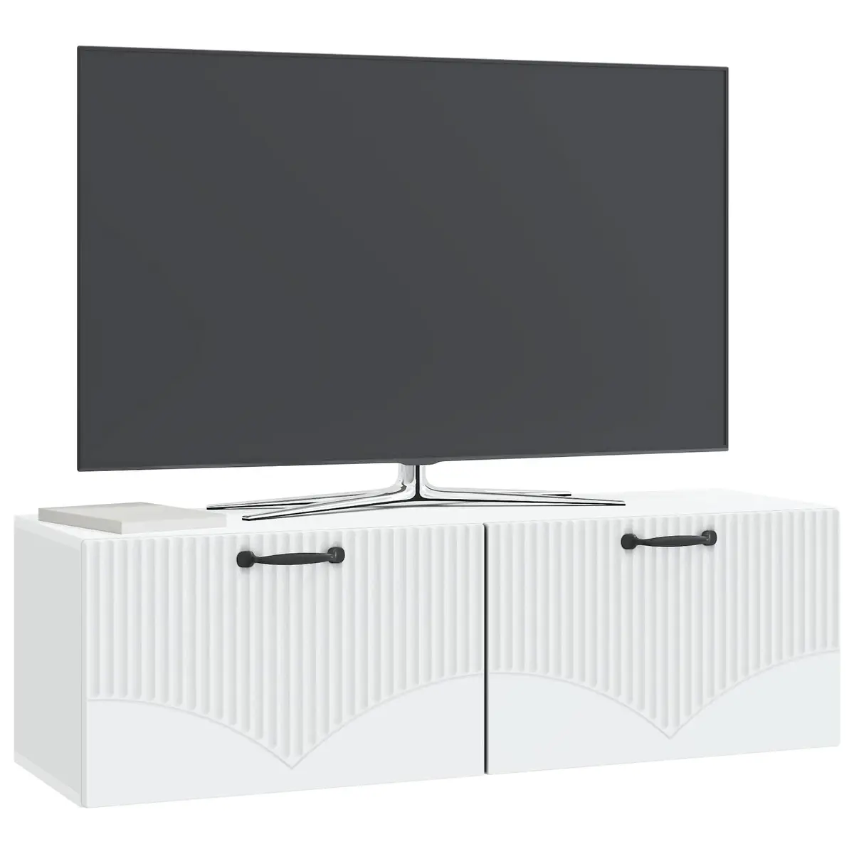 Wall-Mounted TV Cabinet White Modern Storage Unit Living Room 98 x 31 x 30 cm
