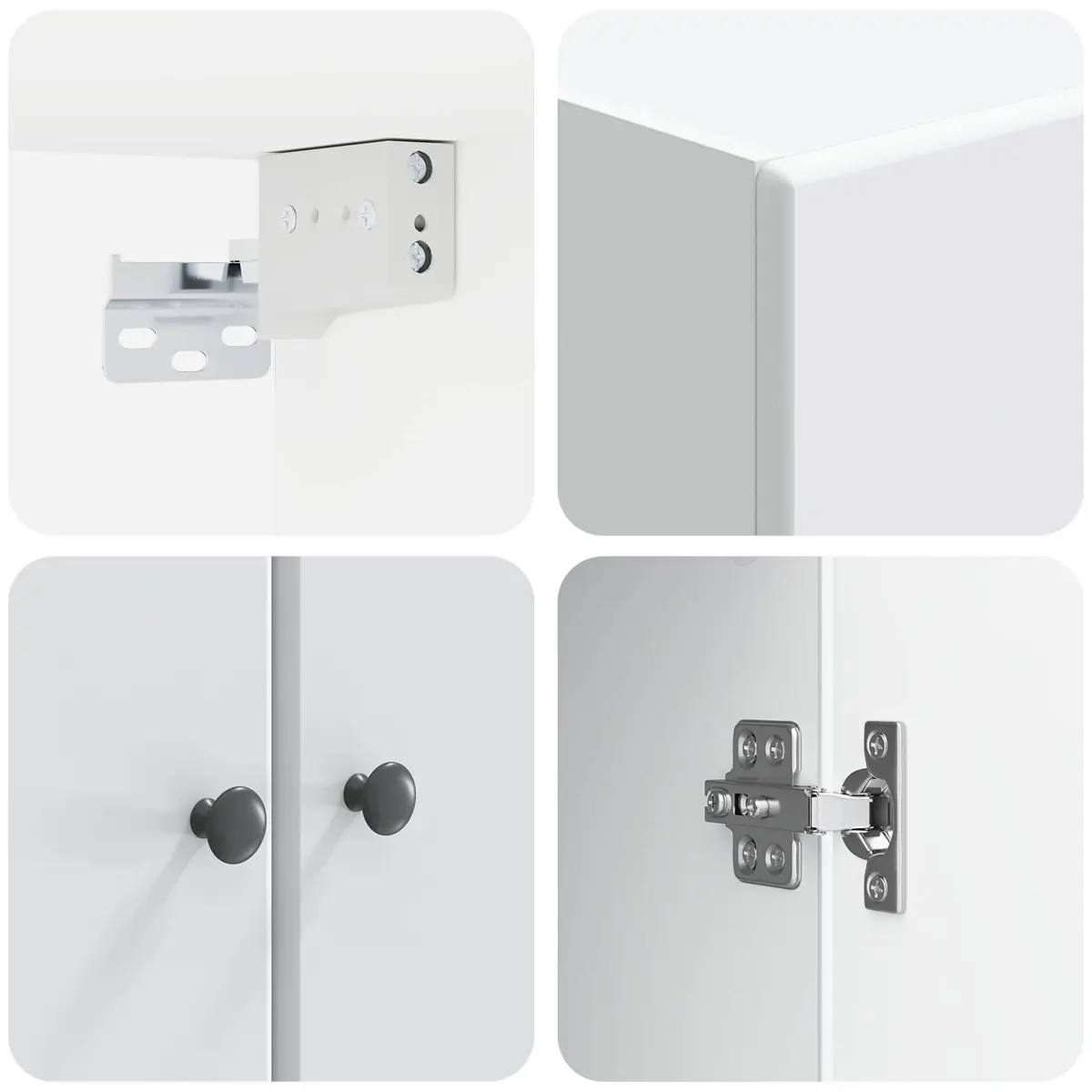 Wall-Mounted Storage Cabinet for Living Room Bedroom Garage White Engineered Wood 66 x 34.5 x 90 cm