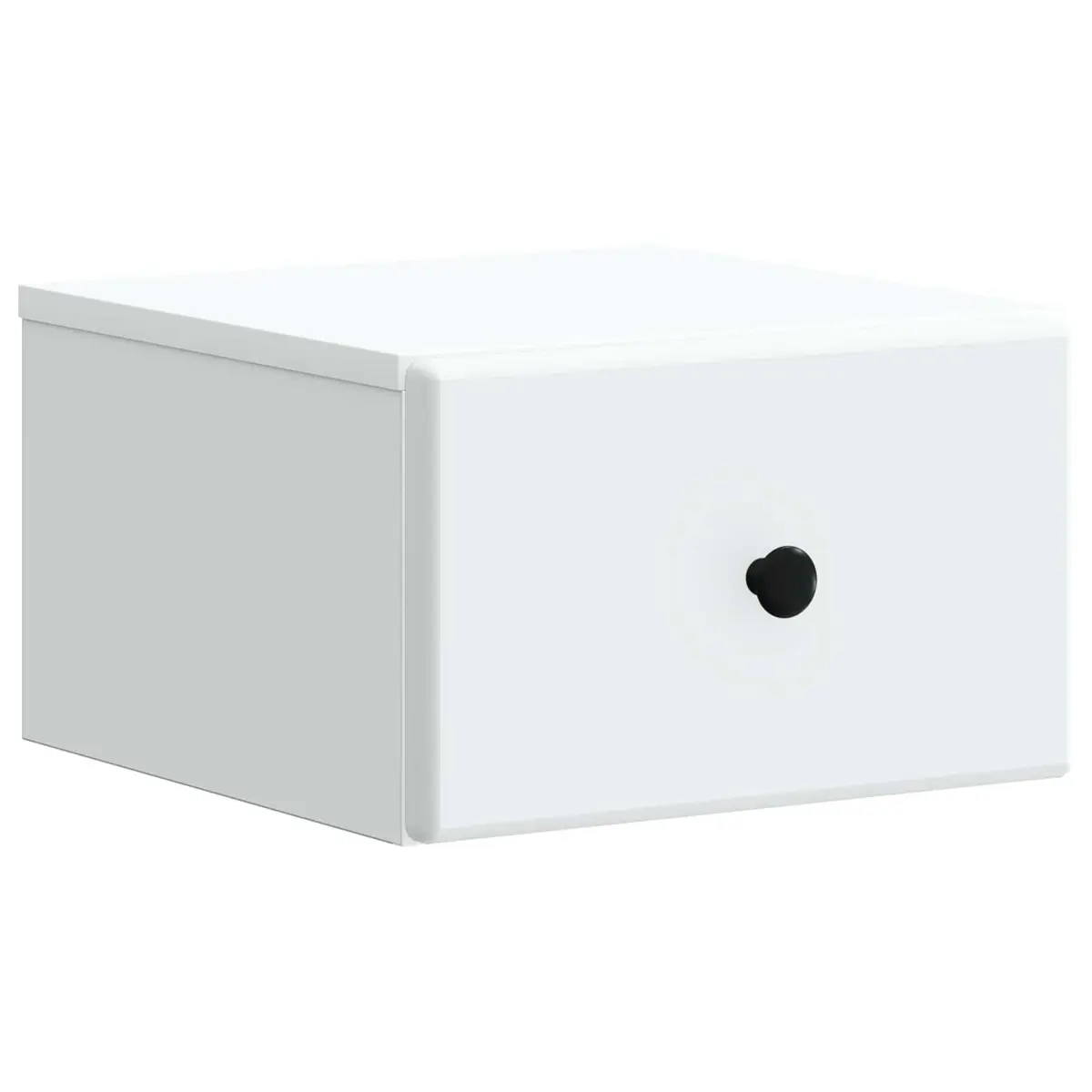 Bedside Cabinet Wall-Mounted White Storage Drawer Compartment Bedroom Living