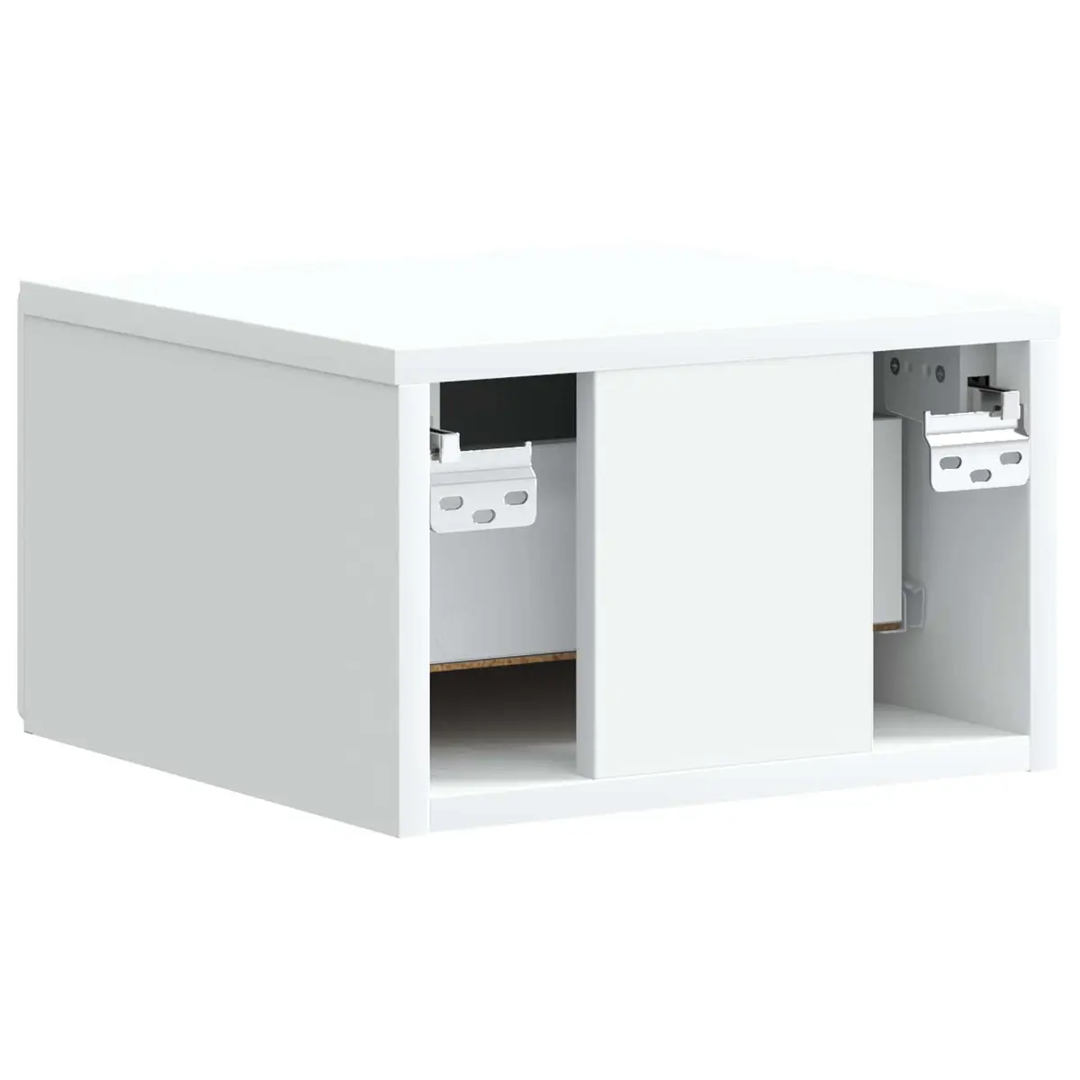 Bedside Cabinet Wall-Mounted White Storage Drawer Compartment Bedroom Living