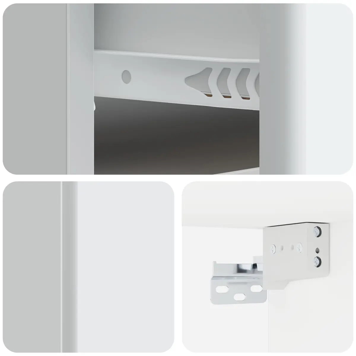 Bedside Cabinet Wall-Mounted White Storage Drawer Compartment Bedroom Living