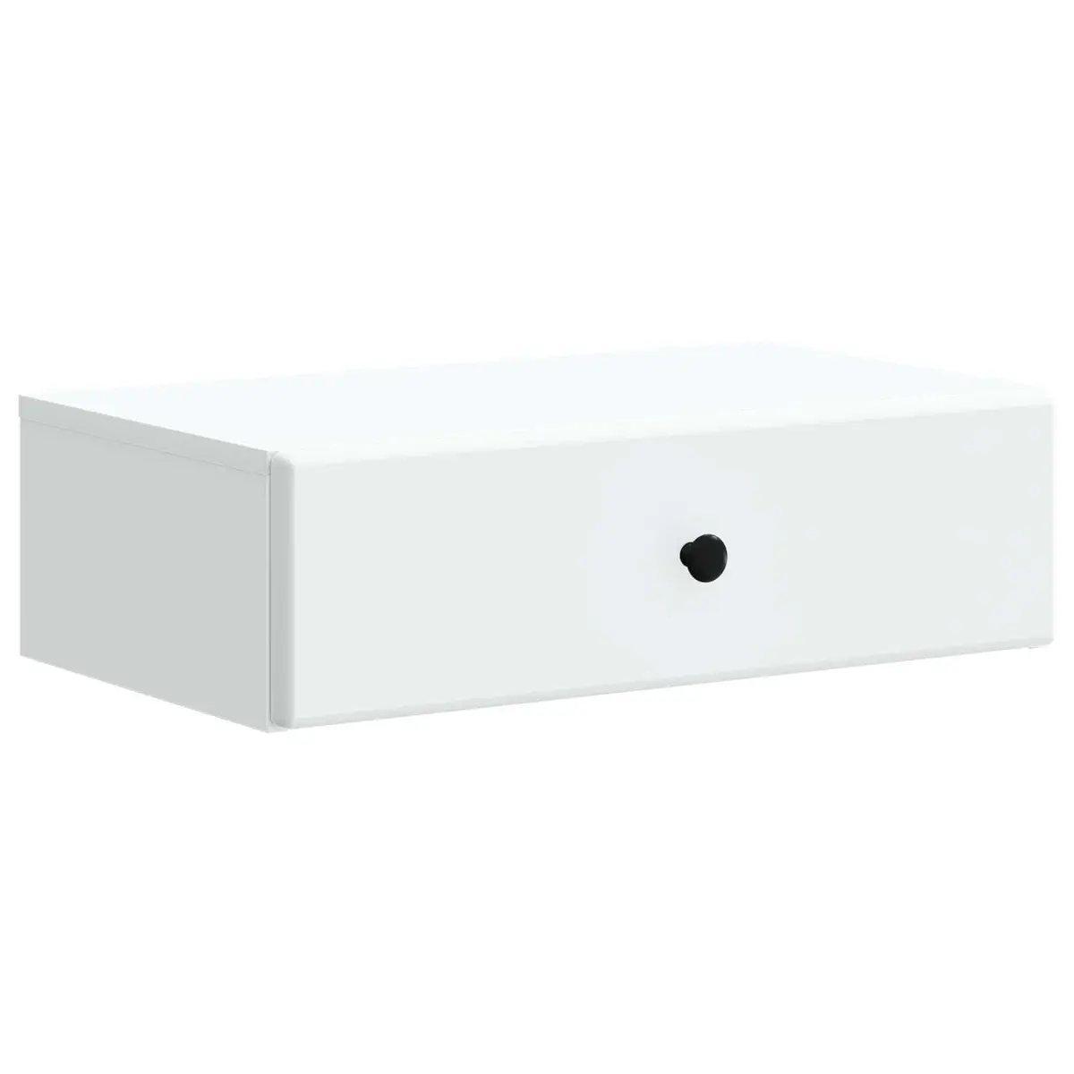 White Wall-Mounted Side Table with Drawers