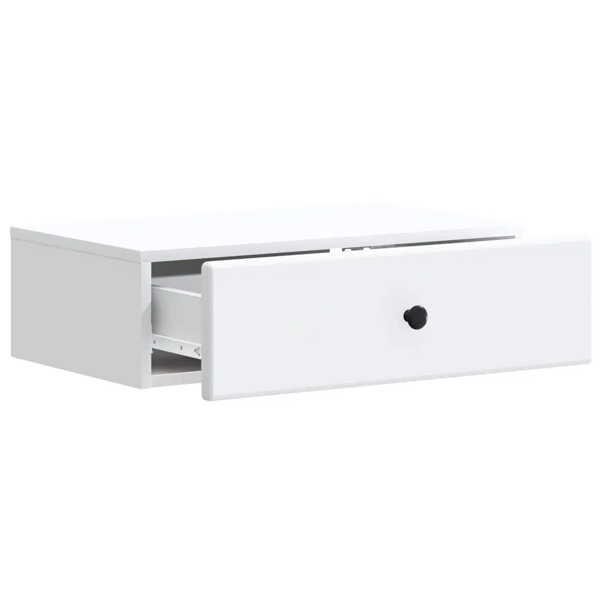White Wall-Mounted Side Table with Drawers