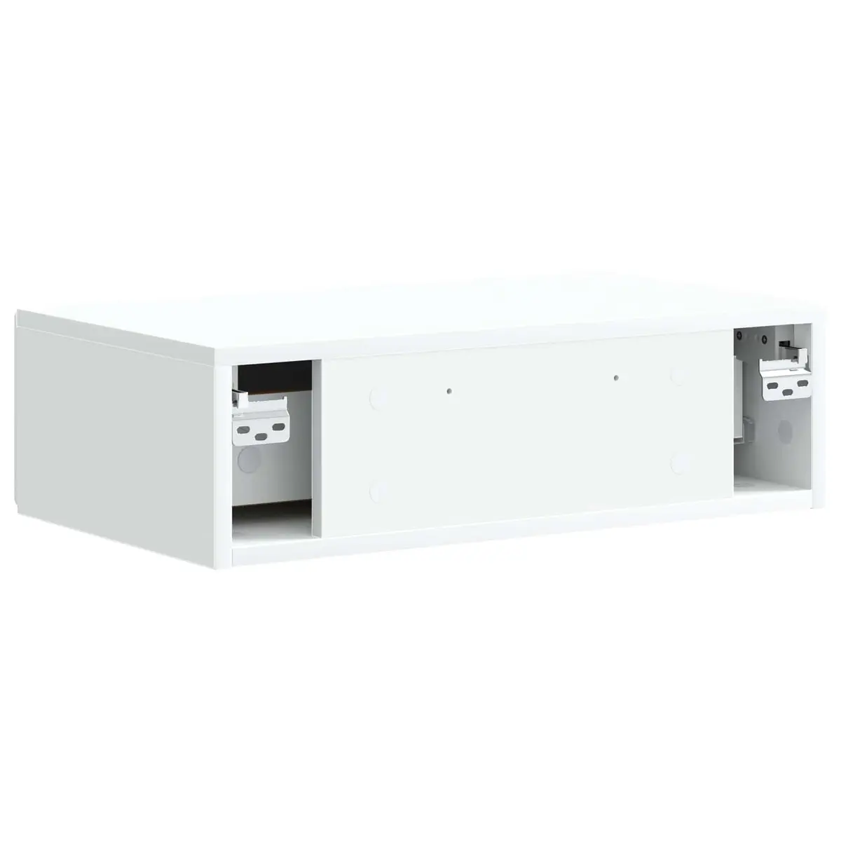 White Wall-Mounted Side Table with Drawers