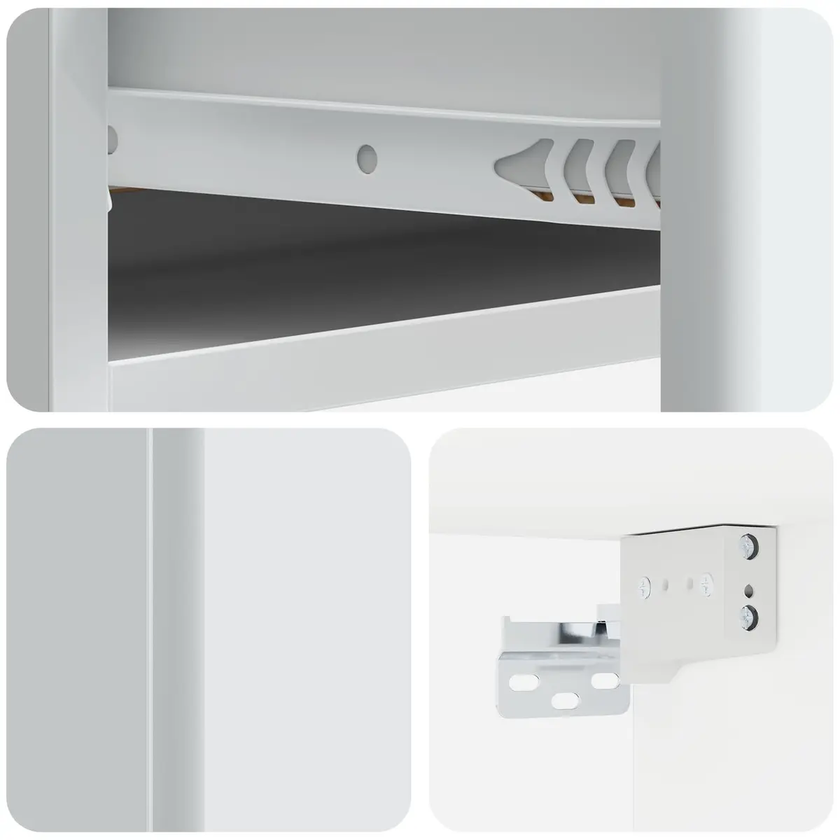 White Wall-Mounted Side Table with Drawers