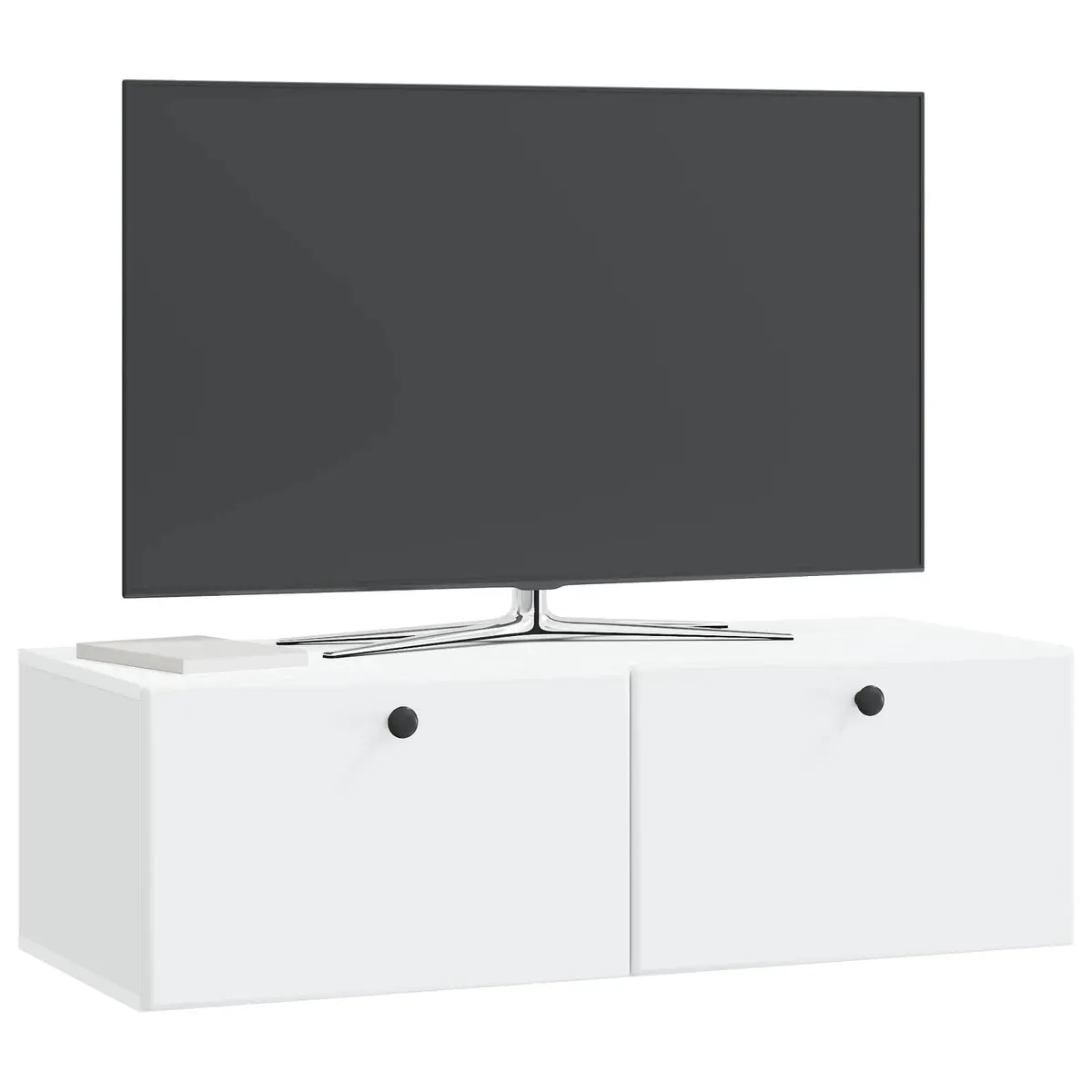 Wall-Mounted TV Cabinet Living Room 98 x 41 x 30 cm White Storage Unit