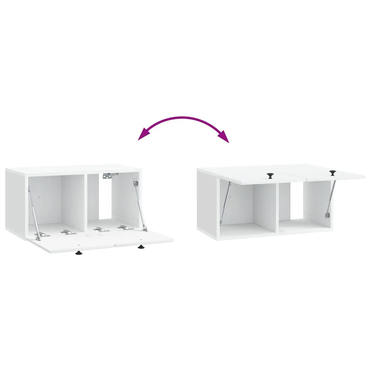 Wall-Mounted TV Cabinet Living Room 59.5 x 31 x 30 cm White Engineered Wood Storage Unit