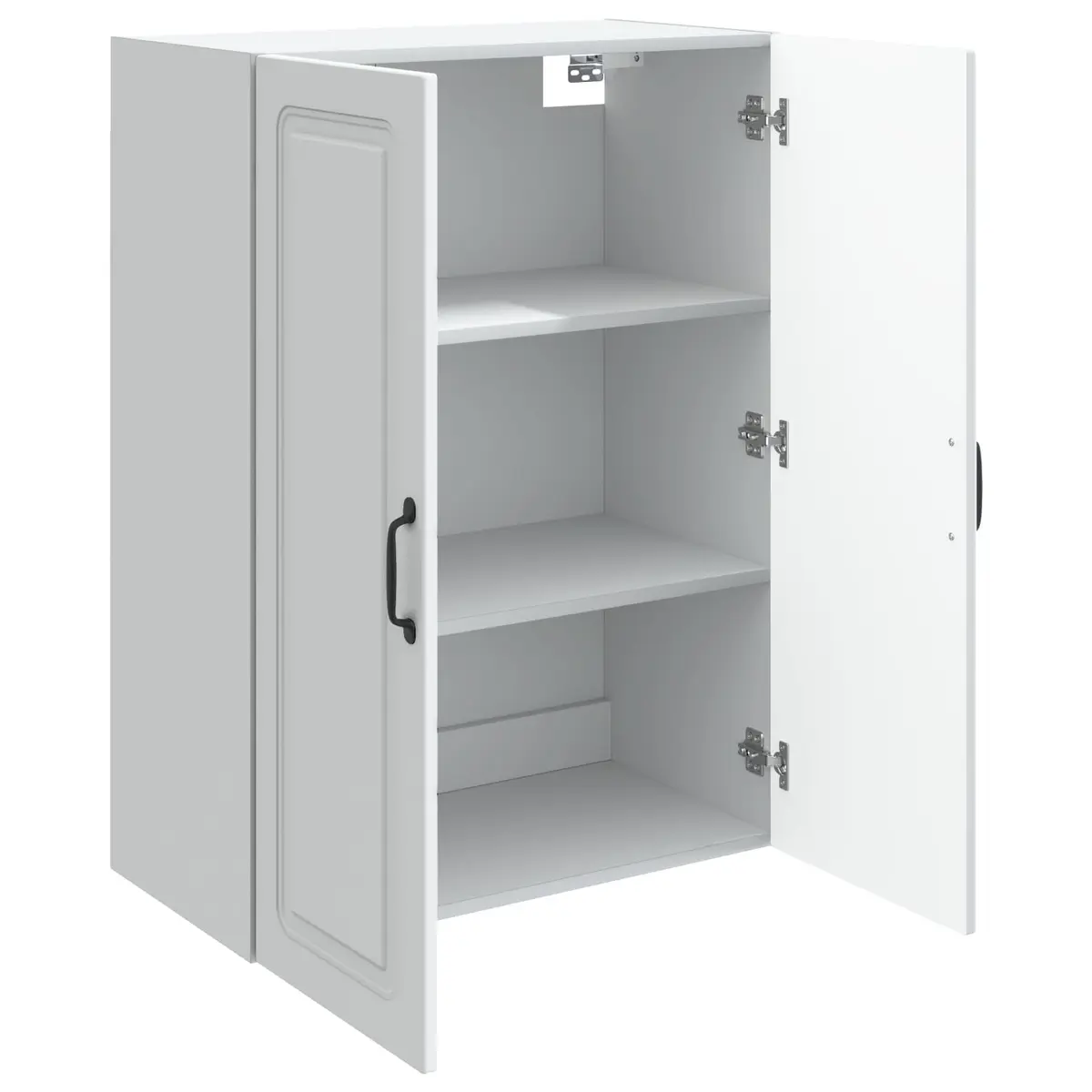 Wall-Mounted Storage Cabinet for Home Office Studio 66x34.5x90cm Engineered Wood White Shelving Unit