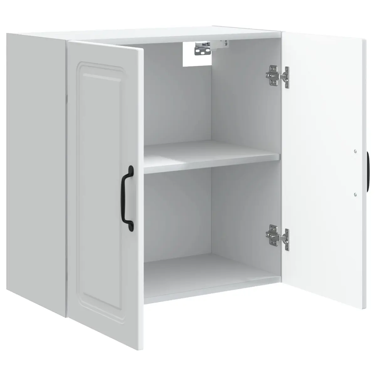 Wall-Mounted Storage Cabinet for Home Office Studio 59x31x60cm Engineered Wood White