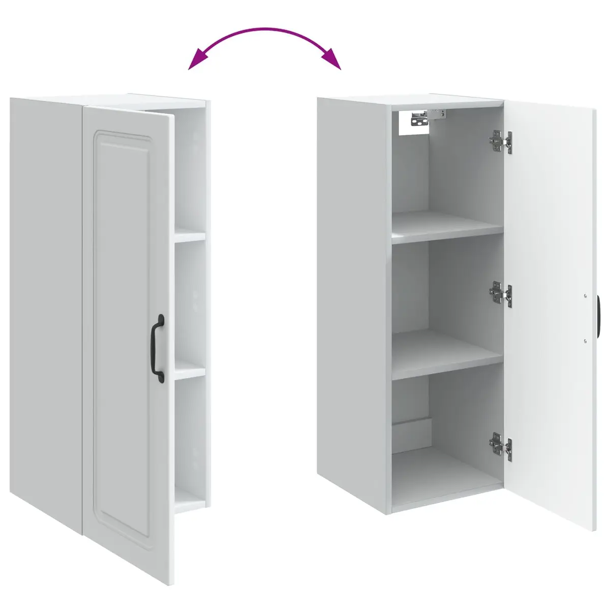 Wall-Mounted Storage Cabinet Home Office Studio 33 x 34.5 x 90 cm White Engineered Wood Shelving