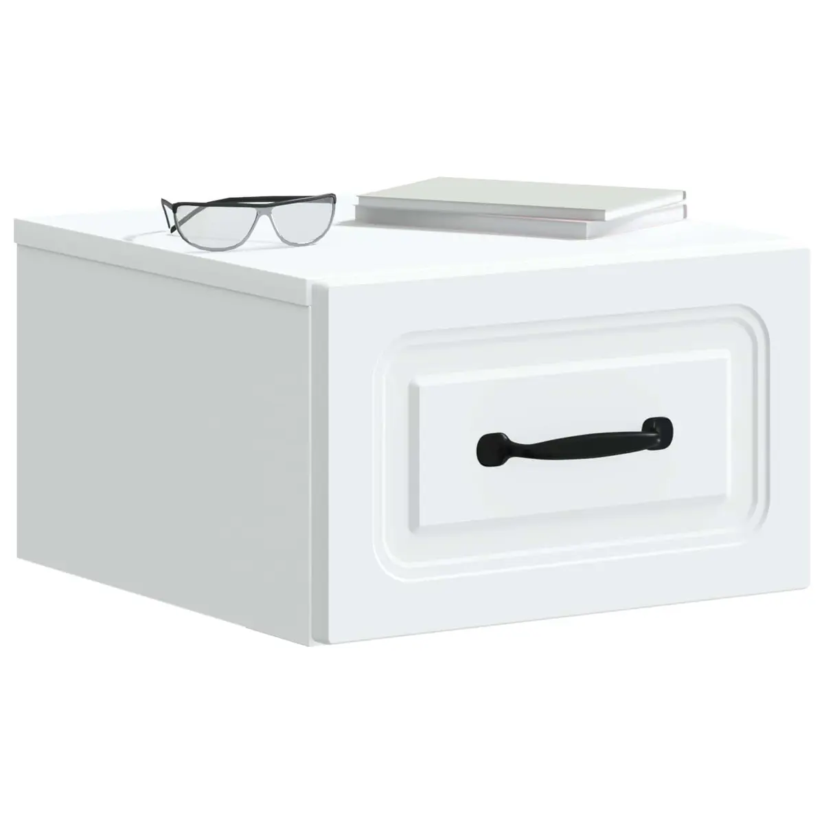 Bedside Cabinet Wall-Mounted White Storage Drawer Shelf Bedroom Nightstand Table