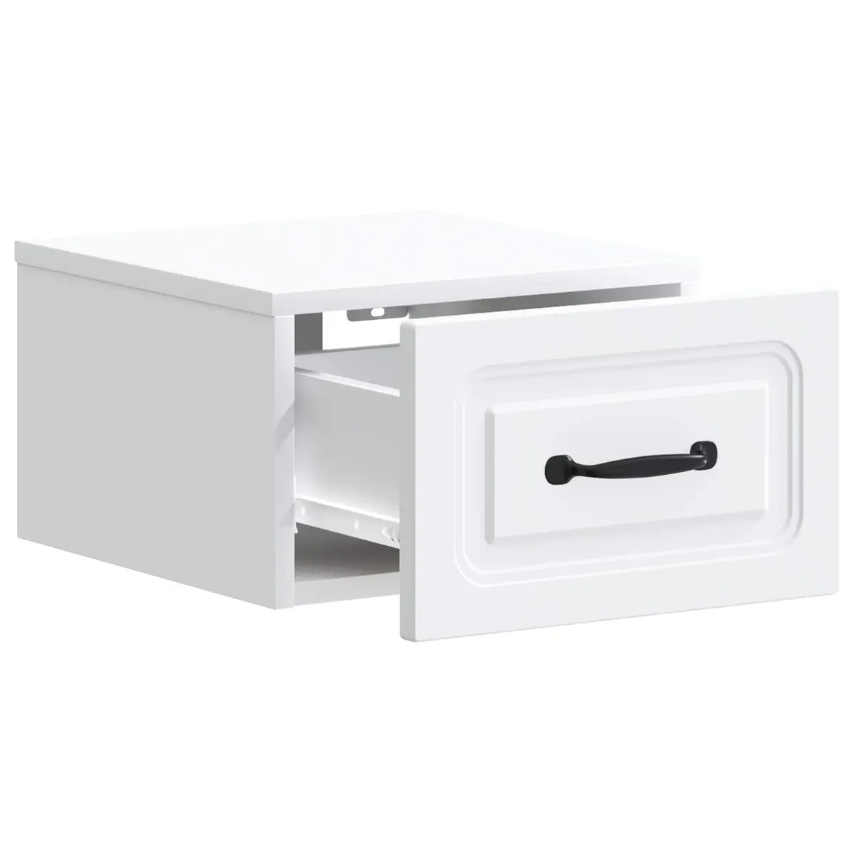 Bedside Cabinet Wall-Mounted White Storage Drawer Shelf Bedroom Nightstand Table