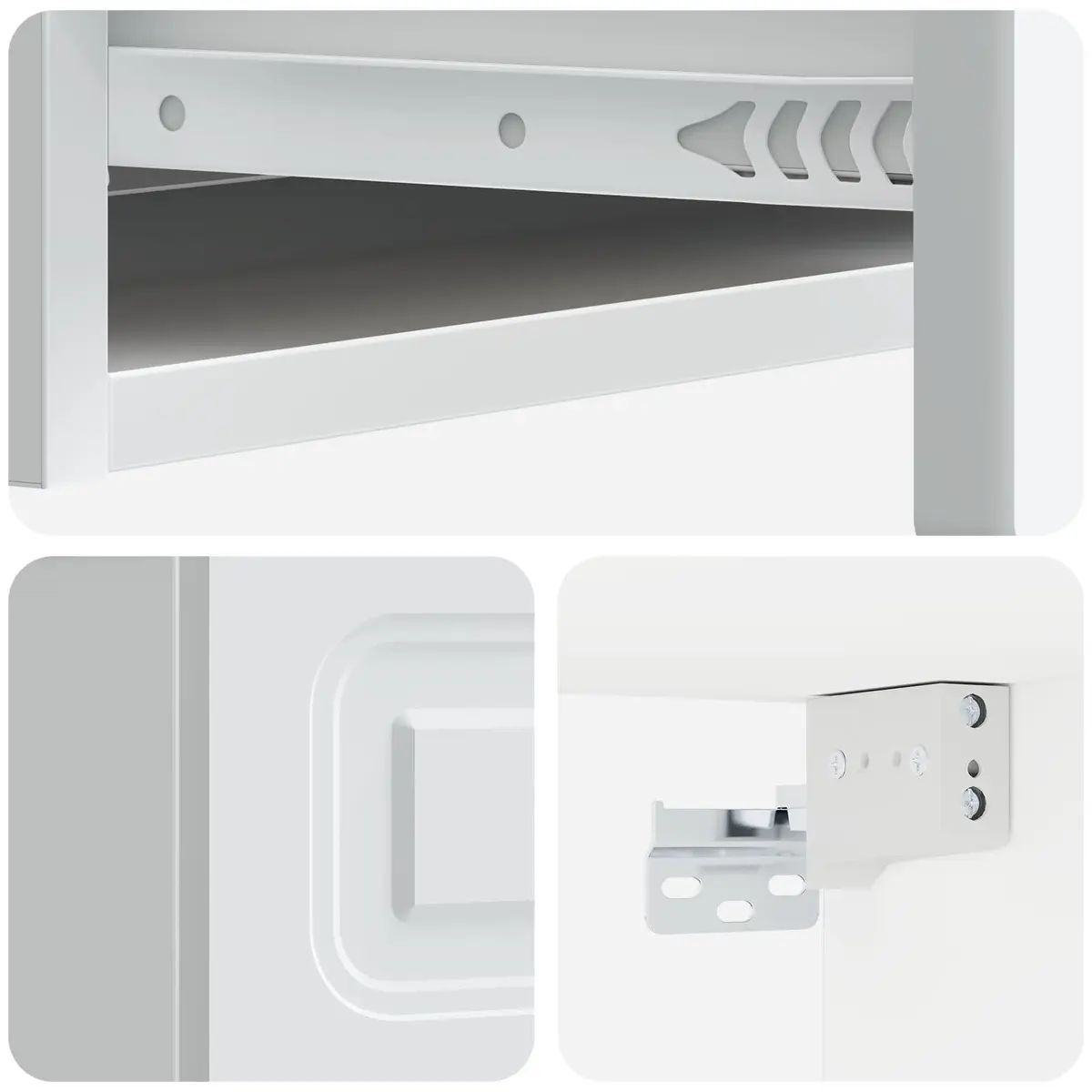 Wall-Mounted Side Table for Home Office or Lounge 87.5 x 34.5 x 17 cm White Storage Unit