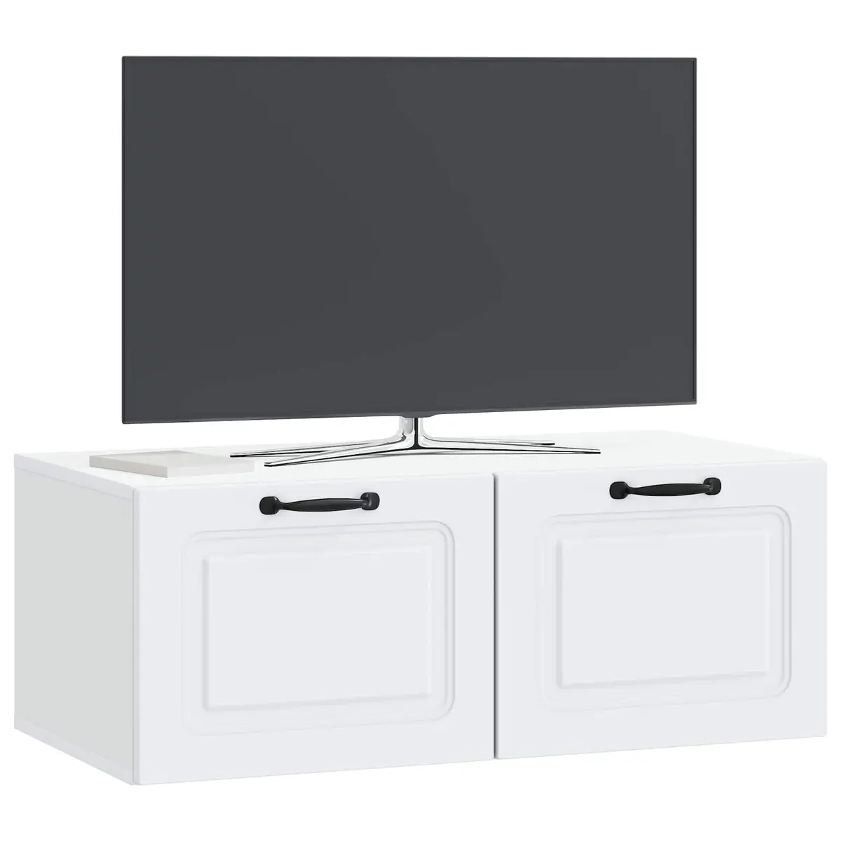 Wall-Mounted TV Cabinet Entertainment Unit Storage Shelving White 78.5 x 41 x 30 cm