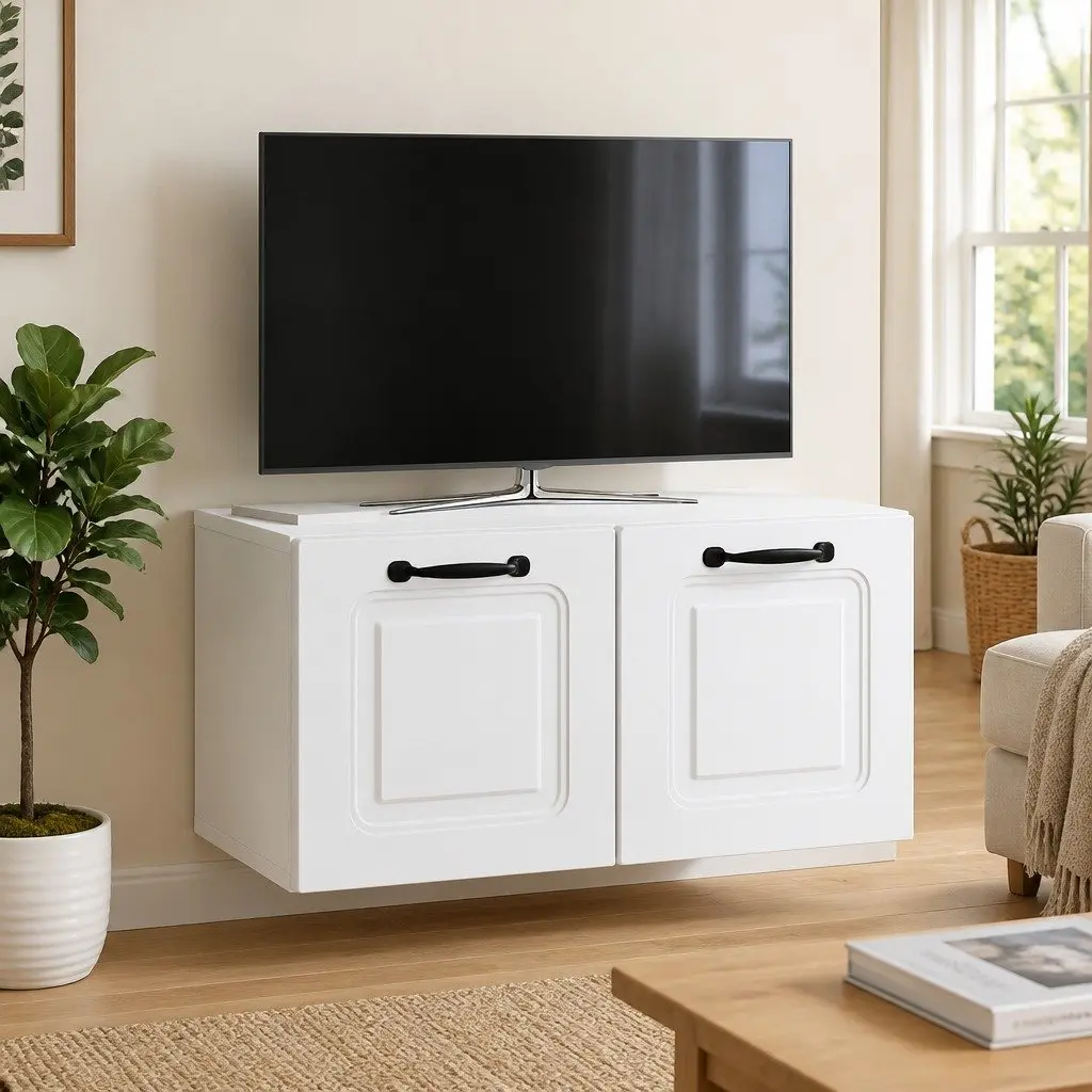 Wall-Mounted TV Cabinet for Living Room White 59.5 x 31 x 30 cm
