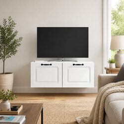 Wall-Mounted TV Cabinet Specs: 78.5 x 31 x 30 cm, White