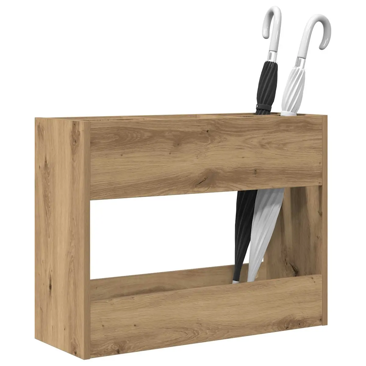 Wooden Umbrella Stand Storage Rack Hallway Entryway Modern Brown Engineered Wood