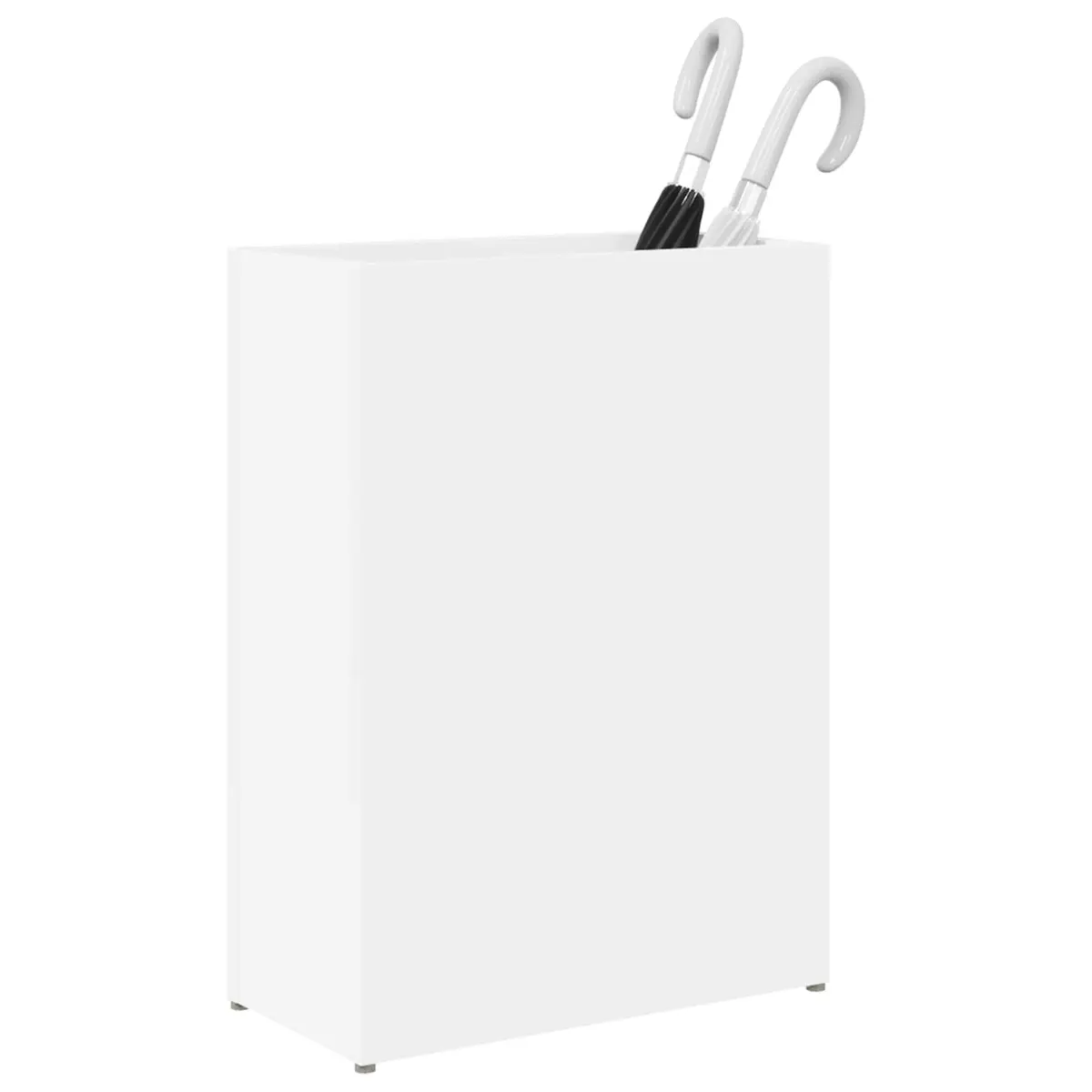 Umbrella Stand White Rectangular Storage Rack Hallway Entryway Modern Home 40 x 20 x 55.5 cm