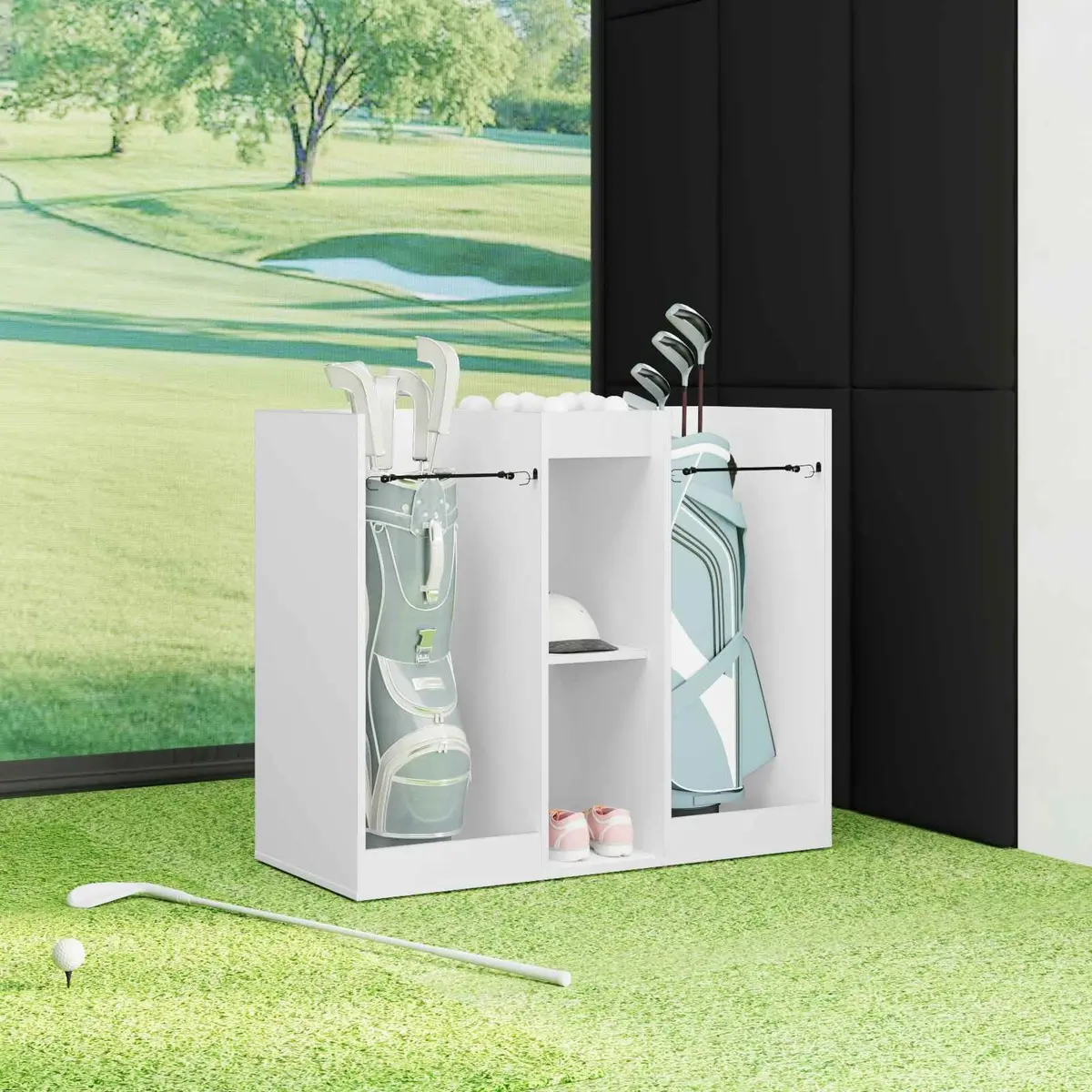 Wooden Golf Cabinet Storage Organizer Indoor 102 x 45 x 85.5 cm