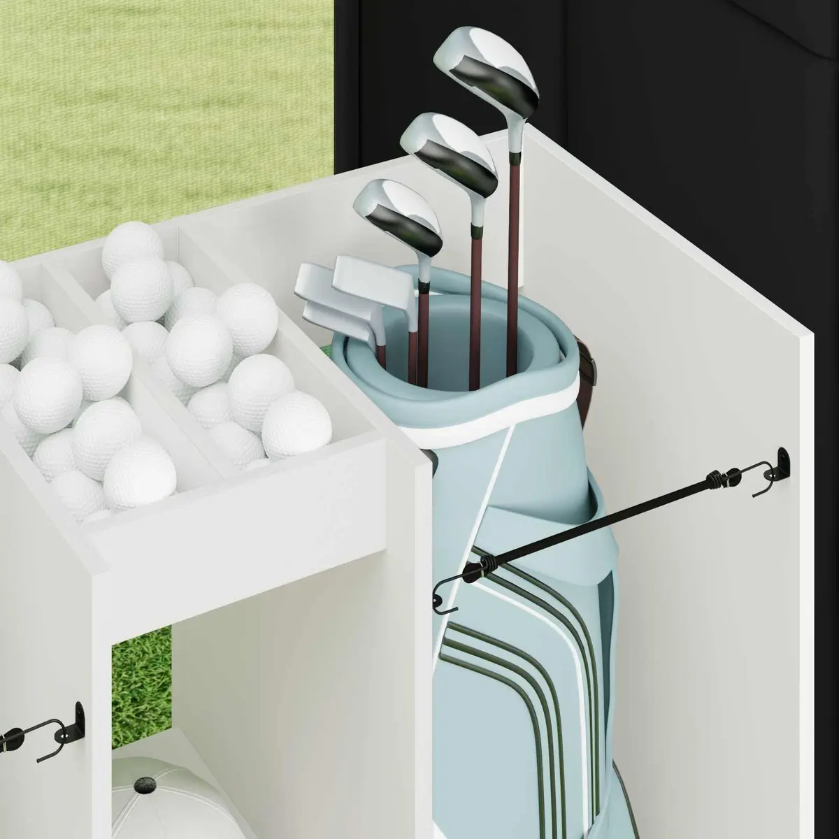 Wooden Golf Cabinet Storage Organizer Indoor 102 x 45 x 85.5 cm