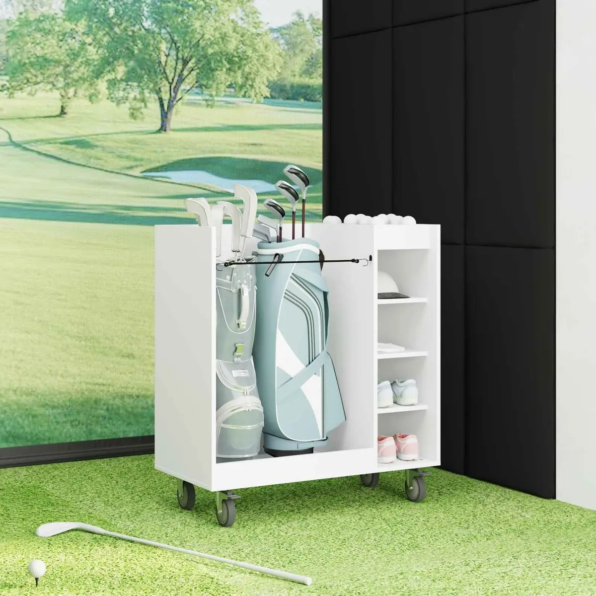 Wooden Golf Cabinet Indoor Storage with Shelves 90 x 45 x 98 cm