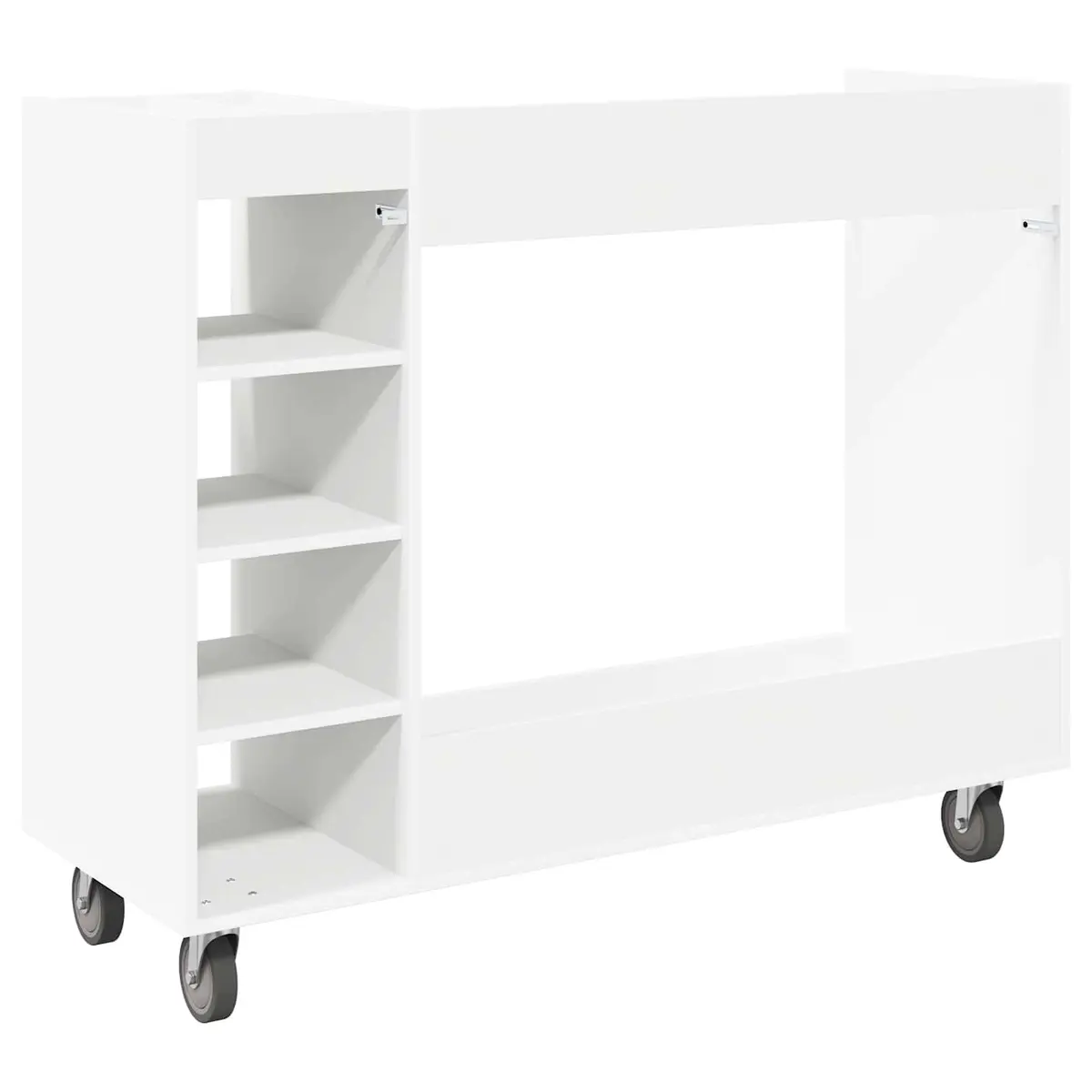 White Wooden Golf Cabinet Storage Organizer with Shelves Indoor Home Garage